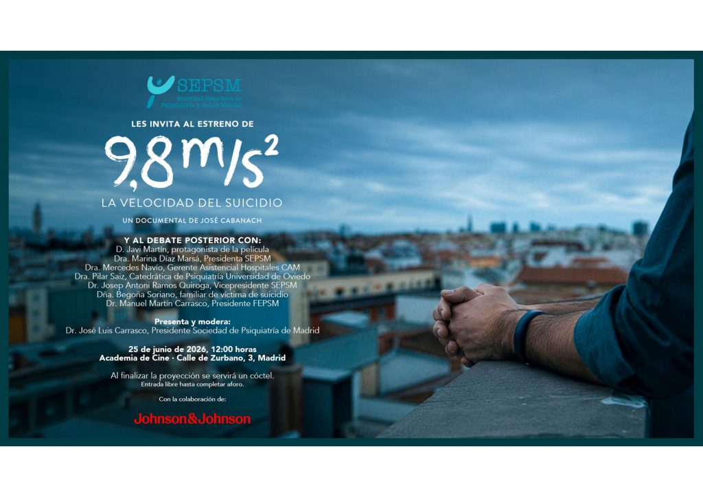Invitación estreno documental "9,8 m/s². La velocidad del suicidio"